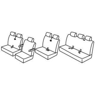 Housses siege auto sur-mesure tissus -VOLKSWAGEN-TRANSPORTER-T5-8-PLACES-MULTIVAN-CARAVELLE-2003-2013