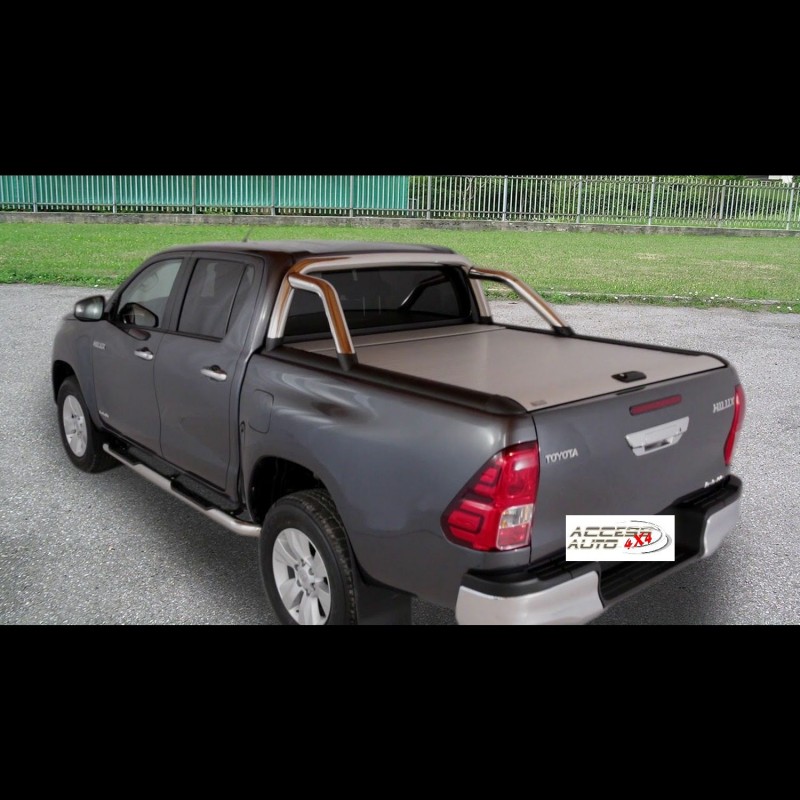 COUVRE BENNE TOYOTA HILUX DOUBLE CABINE 2016 AUJOURD'HUI RIDEAU COULISSANT GRIS mountain top