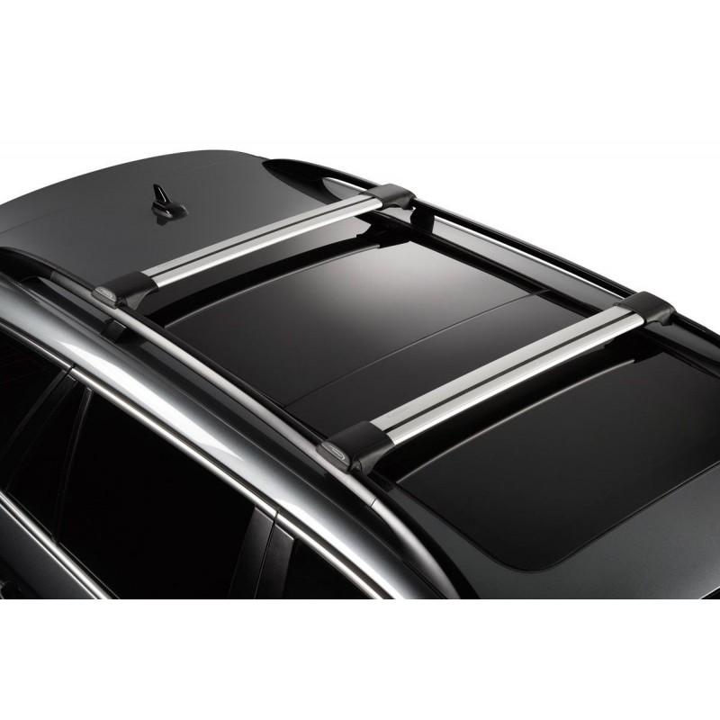 2 barres de toit Aluminium avec fixations sur portières GREEN VALLEY :  Renault CLIO 4