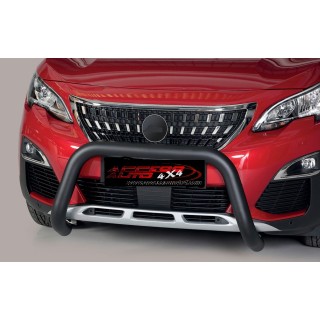 PARE BUFFLE-PEUGEOT-3008-2016-AUJOURD'HUI* HOMOLOGUE INOX NOIR  76mm