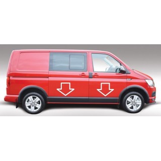 Baguette Porte VOLKSWAGEN T6 COURT 2015 AUJOURD'HUI DOUBLE PORTES LATERALES  ABS NOIR