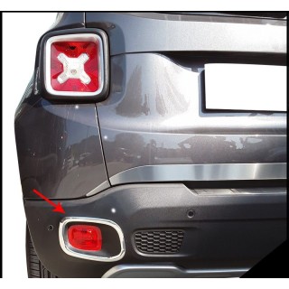 Entourage-ANTI-BROUILLARD-ARRIERE-JEEP-RENEGADE-2014-AUJOURD'HUI-INOX CHROME 2 PIECES