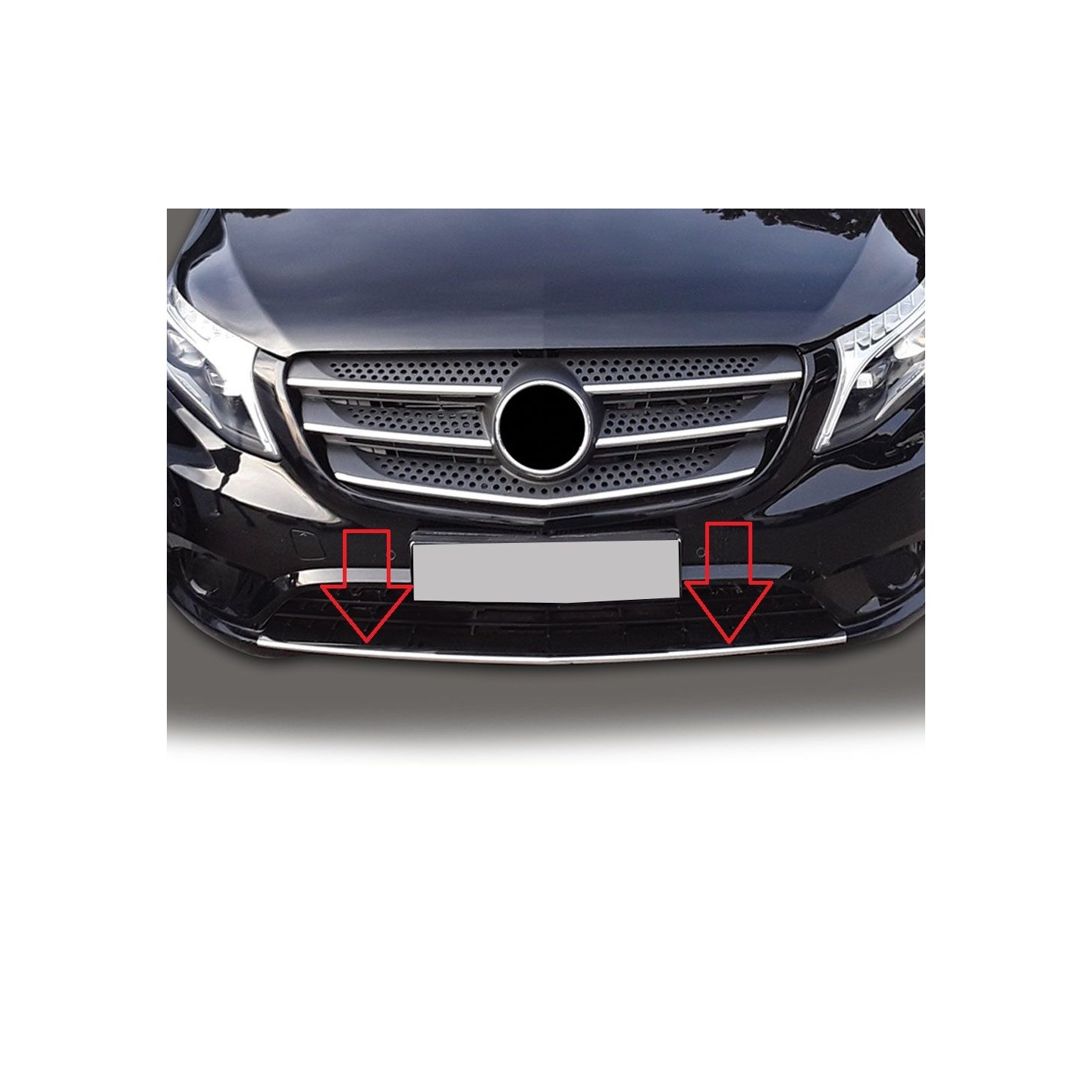 Barre Calandre Chrome Mercedes Vito W447 - Kit 5 Pièces Acier Inoxydable 2014+