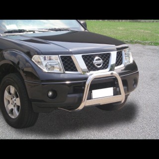 PARE BUFFLE-NISSAN-NAVARA-D40-2005-2010- HOMOLOGUE INOX - BARRE DE RENFORT