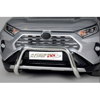 PARE BUFFLE-TOYOTA-RAV-4-2019-AUJOURD'HUI-HOMOLOGUE INOX 76mm