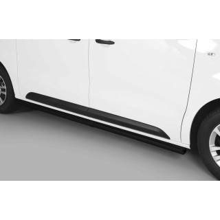 marche pieds-TOYOTA PROACE MOYEN LONG 2016-AUJOURD'HUI INOX Tubulaire NOIR 60mm