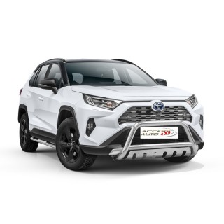 PARE BUFFLE-TOYOTA-RAV-4-2019-AUJOURD'HUI- HOMOLOGUE INOX - PLAQUE