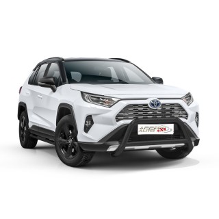 PARE BUFFLE-TOYOTA-RAV-4-2019-AUJOURD'HUI HOMOLOGUE INOX NOIR - BARRE DE RENFORT