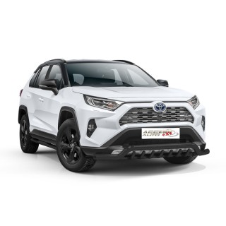 PARE BUFFLE TOYOTA-RAV-4-2019-AUJOURD'HUI HOMOLOGUE INOX NOIR Protection Basse - Grille