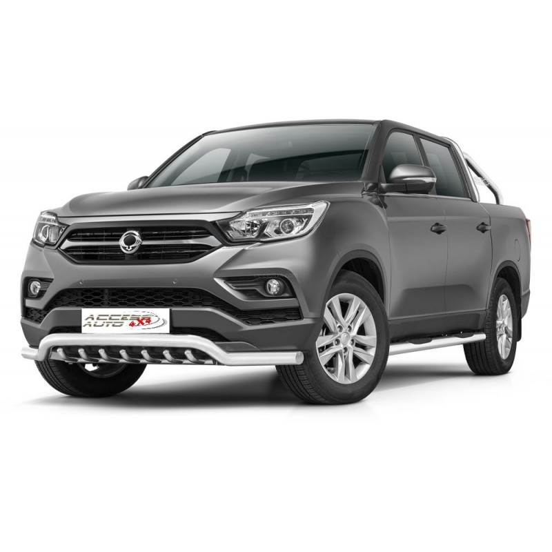 PARE BUFFLE-SSANGYONG-MUSSO-2018-AUJOURD'HUI-HOMOLOGUE INOX  Protection Basse - Grille