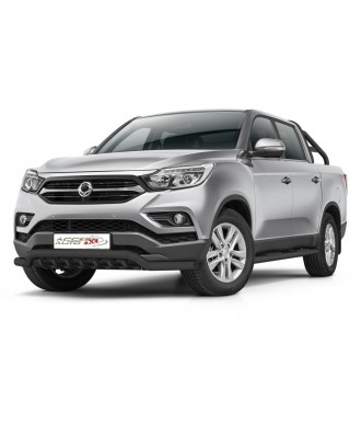 PARE BUFFLE-SSANGYONG-MUSSO-2018-AUJOURD'HUI-HOMOLOGUE INOX NOIR  Protection Basse-Grille