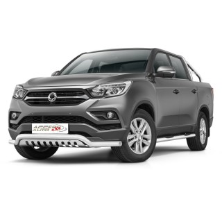 PARE BUFFLE-SSANGYONG-MUSSO-2018-AUJOURD'HUI HOMOLOGUE -INOX Protection Basse-Plaque