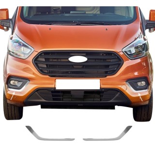 Entourage Anti Brouillard AVANT FORD TRANSIT CUSTOM 2018 2023 INOX CHROME 2 PIECES