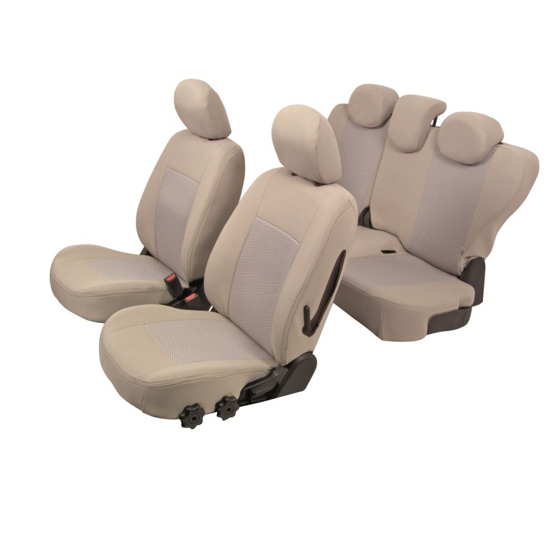 Housses de sièges Ford Fiesta - Gamme Selected Fit - Tissu noir et bleu
