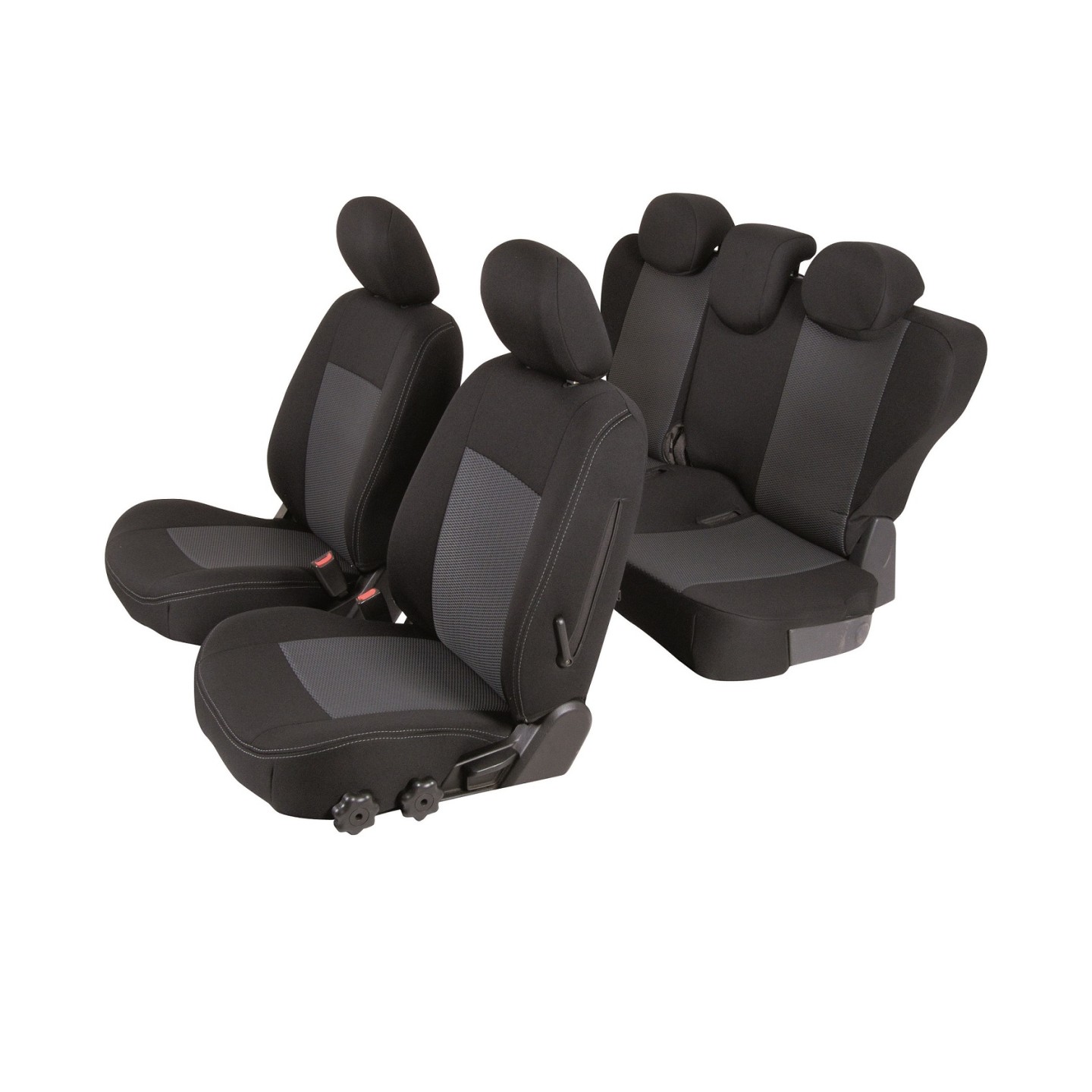 ZORQ Housses Siège Auto Peugeot 308 2013-2023 - Cuir PU, Noir, Lavable, Avant/Arrière
