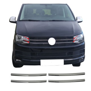 Element Grille Calandre-VOLKSWAGEN T6-TRENDLINE-2015 -2019 INOX NOIR 4 PIECES