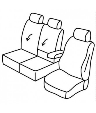  Housses de siège auto en tissu sur mesure (version 3 places)  compatibles avec Berlingo et Partner jusqu'en 2018
