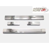 Seuils De Porte En Acier Inox Pour Toyota GR Yaris IV - 2 Pièces, Brossé, Adhésif Inclus