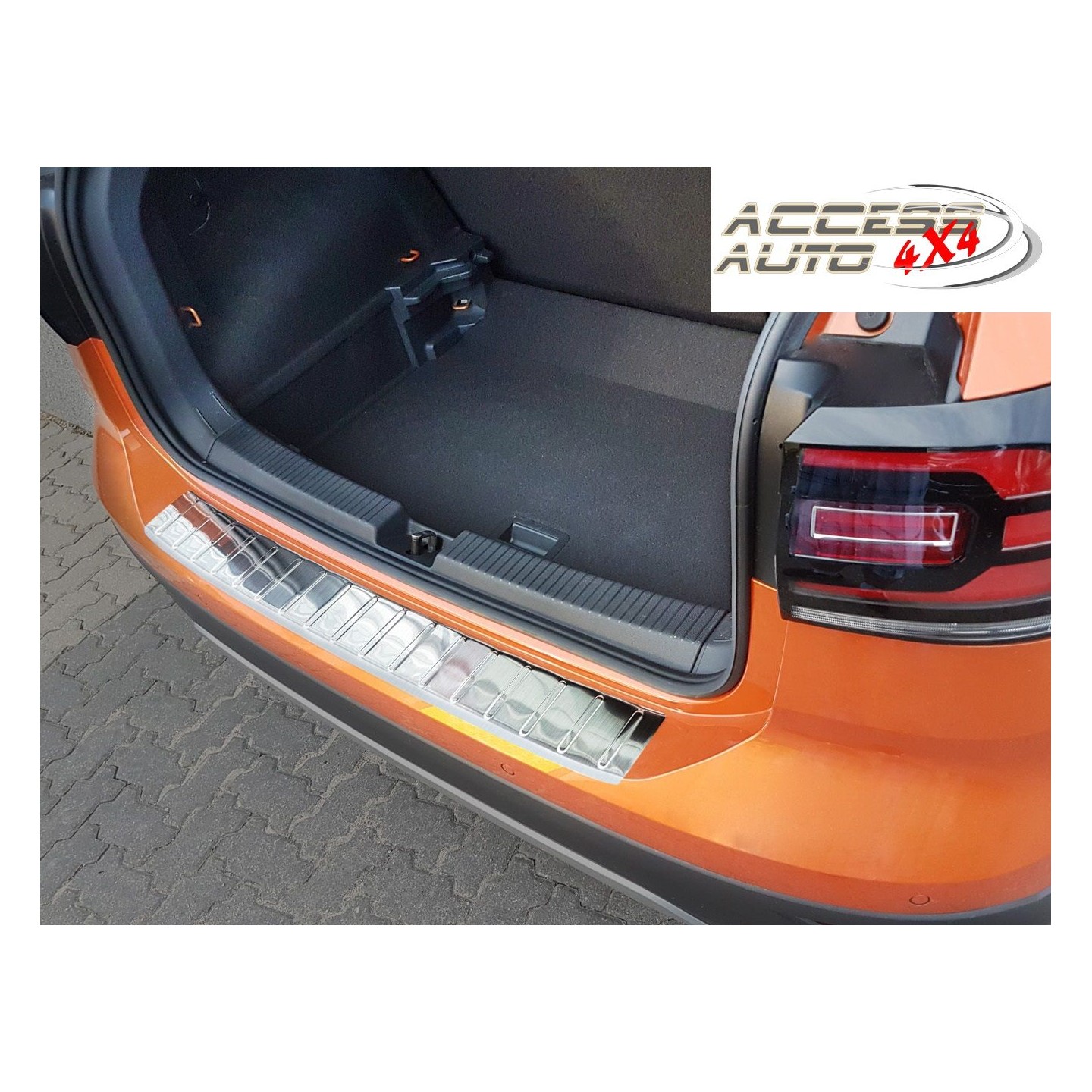 Film Protection Seuil De Coffre Voiture VW T-Cross C1 I 2019-2024 - Protection Pare-Choc Transparent Glossy Fibre Carbone