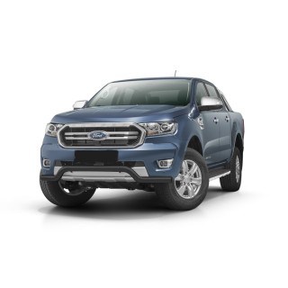 PARE BUFFLE-FORD-RANGER-2019-AUJOURD'HUI-HOMOLOGUE INOX NOIR - PROTECTION BASSE