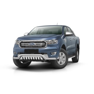 PARE BUFFLE-FORD-RANGER-2019-AUJOURD'HUI-HOMOLOGUE INOX - PROTECTION BASSE-PLAQUE