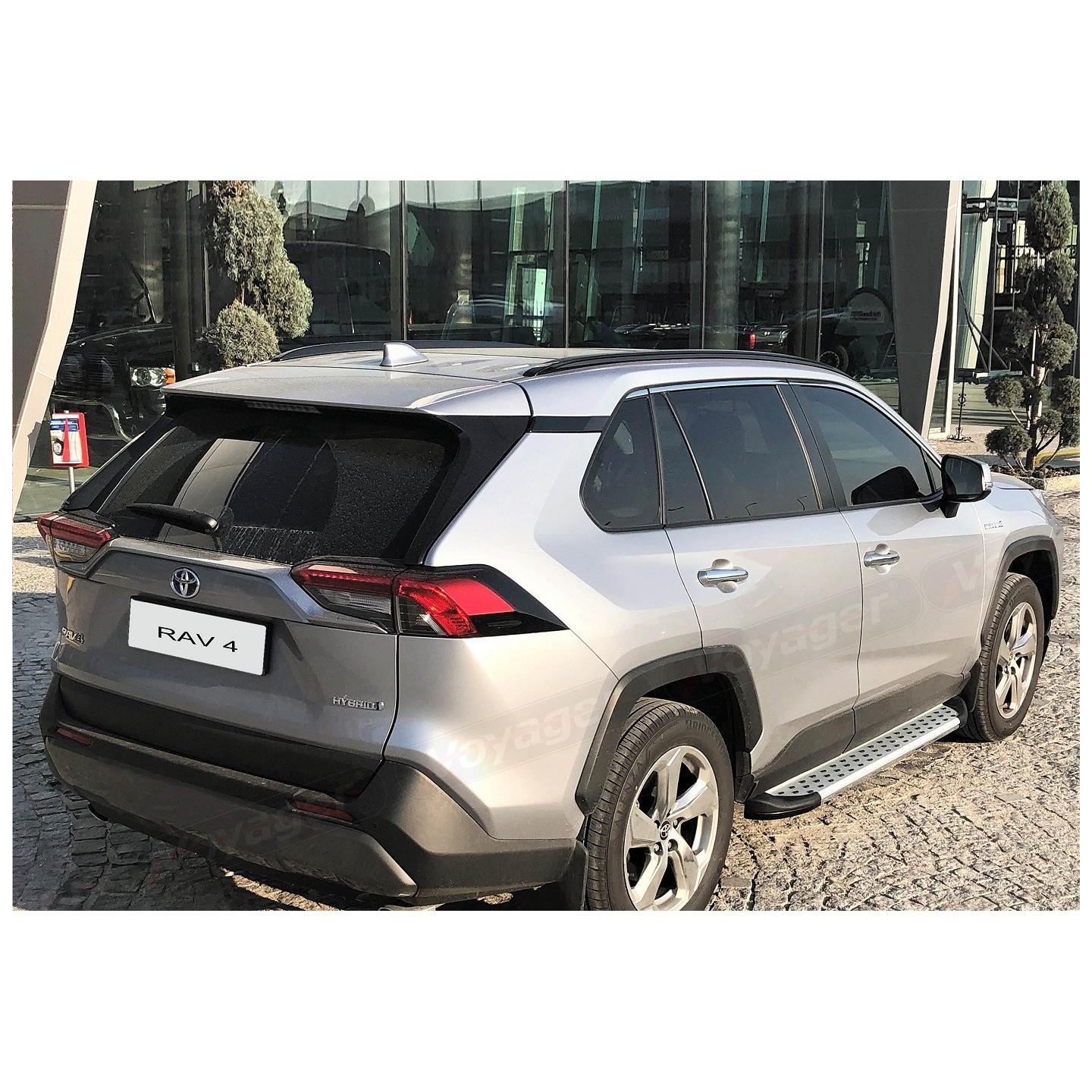 Protections De Seuil De Porte Pour Toyota RAV4 (2019-2023) XA50 - Set 4 Pièces, ABS, Finition Black Wire Drawing