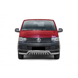 PARE BUFFLE VOLKSWAGEN-T6-2015-2019-HOMOLOGUE INOX NOIR - PROTECTION BASSE