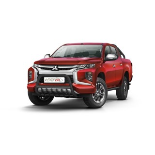 Pare Buffle-MITSUBISHI-L-200-2019-AUJOURD'HUI-NOIR-grille-HOMOLOGUE