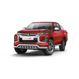 PARE BUFFLE-MITSUBISHI-L-200-2019-AUJOURD'HUI-HOMOLOGUE INOX - PROTECTION BASSE-GRILLE