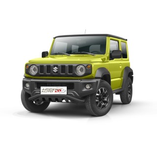 PARE BUFFLE SUZUKI-JIMNY-2018-AUJOURD'HUI-HOMOLOGUE INOX NOIR - PROTECTION BASSE