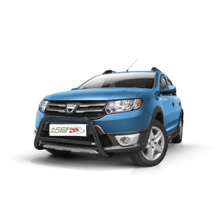 Pare Buffle-DACIA-SANDERO-STEPWAY-2012-2016-HOMOLOGUE INOX NOIR - BARRE DE RENFORT