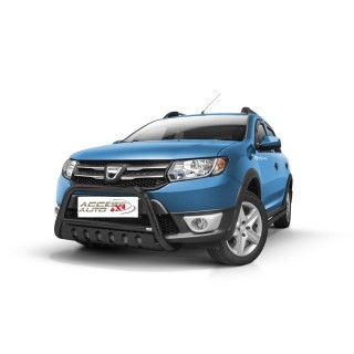 Pare Buffle-DACIA-SANDERO-STEPWAY-2012-2016-HOMOLOGUE INOX NOIR - BARRE DE RENFORT