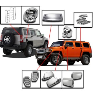 SET Chrome-HUMMER-H3-2006-2010 24 PIECES