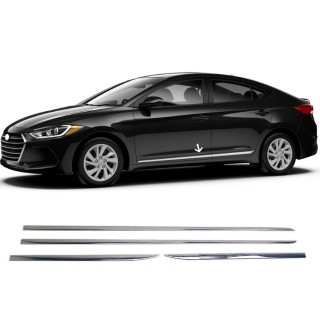 Baguettes de Portes-HYUNDAI-ELANTRA-4-PORTES-2016-2018 INOX 4 PIECES