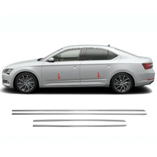 Baguettes de Portes-SKODA-SUPERB-BERLINE-2015-AUJOURD'HUI-INOX  4 PIECES