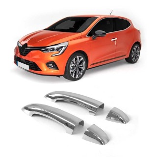 Couvre Poignées Portes-RENAULT-CLIO-2019-AUJOURD'HUI-INOX 4 PIECES