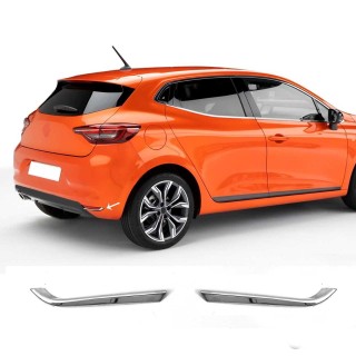 Entourage Catadioptre ARRIERE-RENAULT-CLIO-2019-AUJOURD'HUI-INOX 2 PIECES