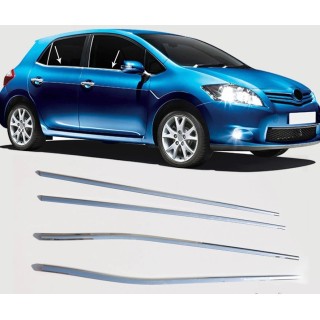 Baguette Fenetre TOYOTA  AURIS 5 portes-2007 - 2013 INOX CHROME 4 PIECES