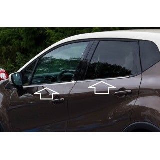 Baguette Fenetre-RENAULT-CAPTUR-2013-AUJOURD'HUI-INOX CHROME 4 PIECES