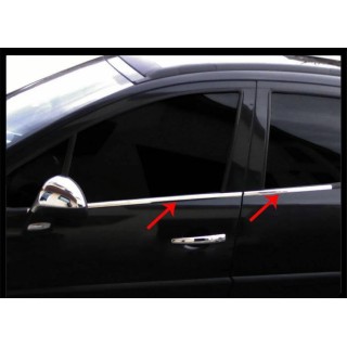 Baguette  fenetre PEUGEOT 207 5 portes-2006-2012-INOX CHROME 4 PIECES