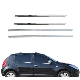 Baguette fenetre-DACIA-SANDERO-2008-2012-INOX CHROME 4 PIECES