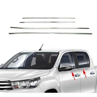 Baguette fenetre TOYOTA HI LUX-2015-AUJOURD'HUI INOX CHROME 4 PIECES