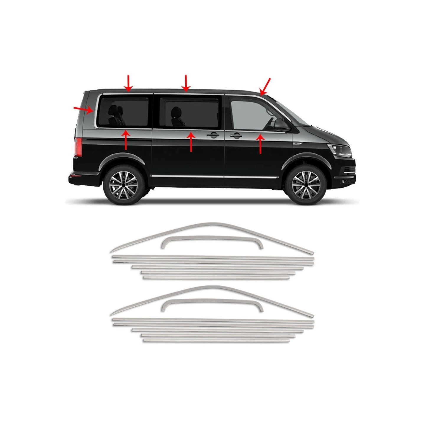 Bande baguette de porte latérale pour VW Polo 2017-2021 en acier