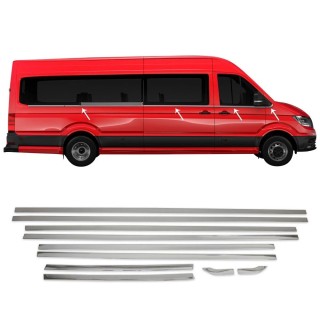 Baguette Fenetre-VOLKSWAGEN-CRAFTER-LONG-L3-L4-2017-AUJOURD'HUI-INOX CHROME 8 PIECES