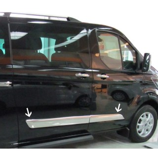 Baguette de porte-FORD TRANSIT CUSTOM-COURT-2012-AUJOURD'HUI-INOX CHROME 5 PIECES