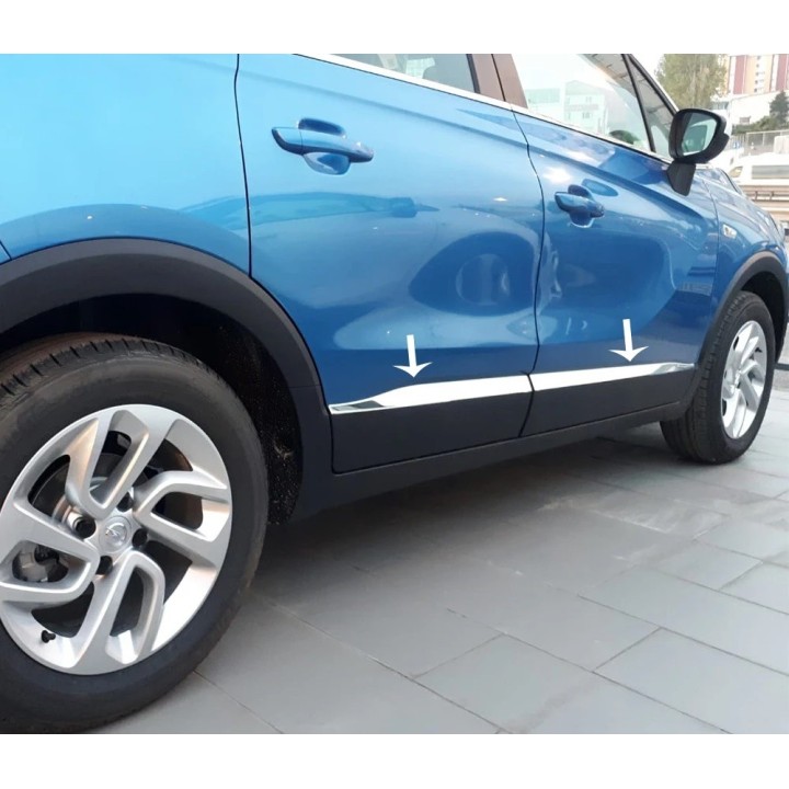Protections Seuil De Porte Voiture Opel Crossland 2020-2024 - Acier Inoxydable, Kit 4 Pièces