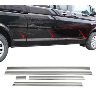 Baguette Porte VOLKSWAGEN T6 COURT 1 porte laterale INOX CHROME 5 PIECES