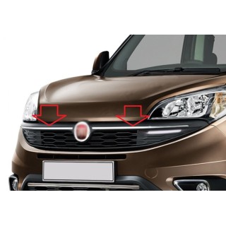 Element Grille Calandre-FIAT DOBLO-2014-AUJOURD'HUI INOX CHROME 2 PIECES