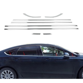 Baguette fenetre FORD MONDEO BERLINE 2015-AUJOURD'HUI INOX CHROME 8 PIECES