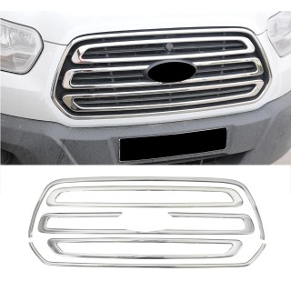 Element Grille Calandre FORD TRANSIT-2014-AUJOURD'HUI-INOX CHROME 5 PIECES SET